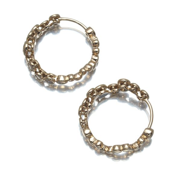 カシケイ ピアス ダイヤ 0.80ct ベゼル フープ K18BG 