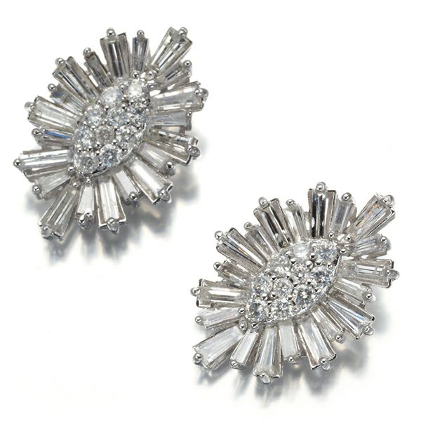 ダイヤ 1.12ct/1.12ct 2種カット ピアス K18WG 