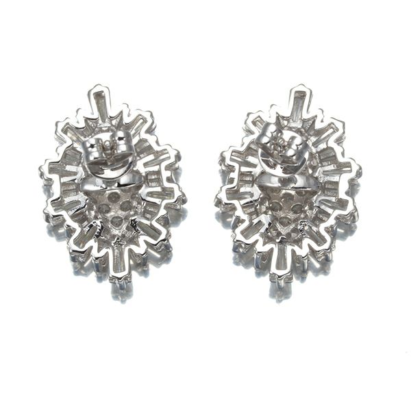 ダイヤ 1.12ct/1.12ct 2種カット ピアス K18WG 