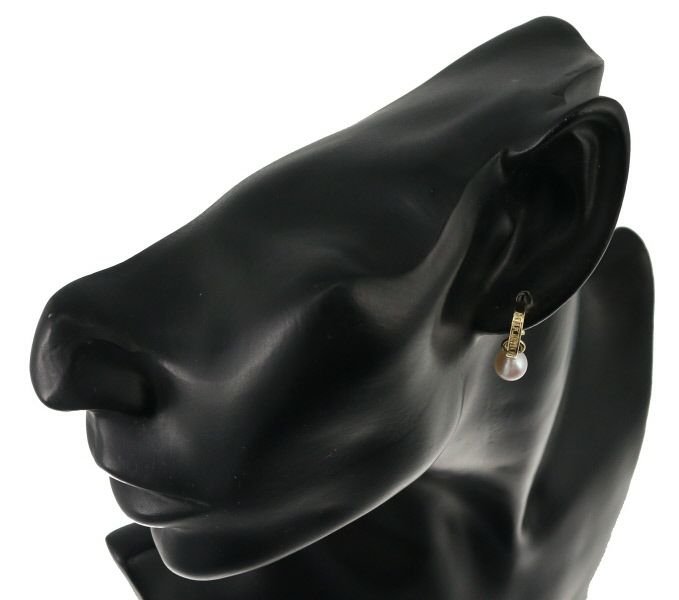 ミキモト ピアス パール アコヤ真珠 7.5mm フープ チャーム 2Way K18YG 