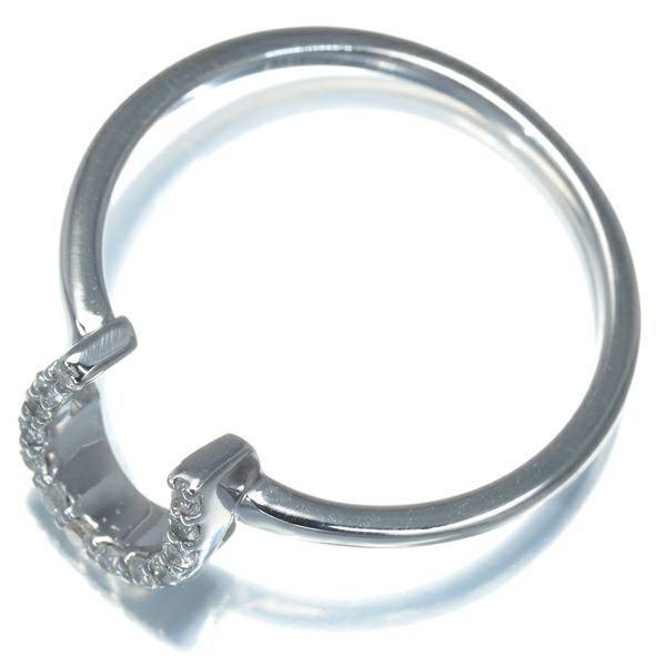 ダイヤ 0.12ct ホースシュー  リング K18WG 
