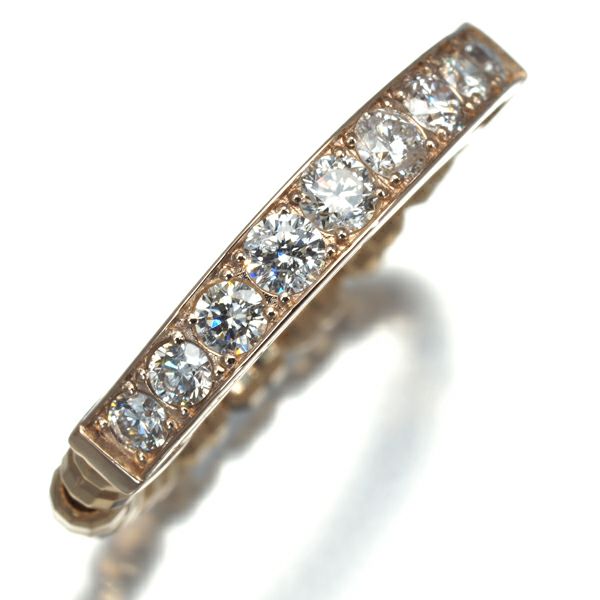 ダイヤ 0.50ct ミラーボール フリーサイズ  リング K18PG/ワイヤー 
