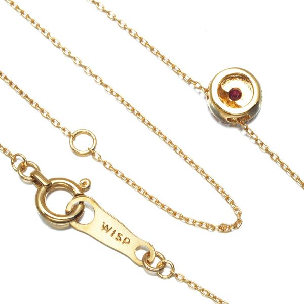 ウィスプ ネックレス ルビー ダイヤ 0.10ct  バースデー K18YG 