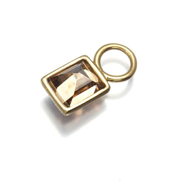 ブラウンダイヤ 0.99ct 片耳 ピアスチャーム K18YG ソーティング