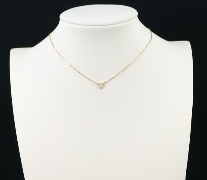 アーカー ネックレス ダイヤ 0.06ct ハートパヴェ  K18YG 
