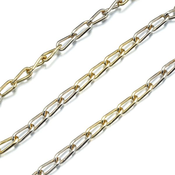 ポメラート チェーンネックレス  コンビカラー リンク 50cm K18YG/WG 