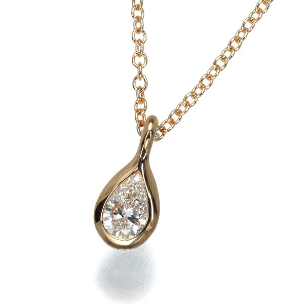 ティファニー ネックレス ダイヤ 0.17ct バイザヤード ペアシェイプ K18PG 