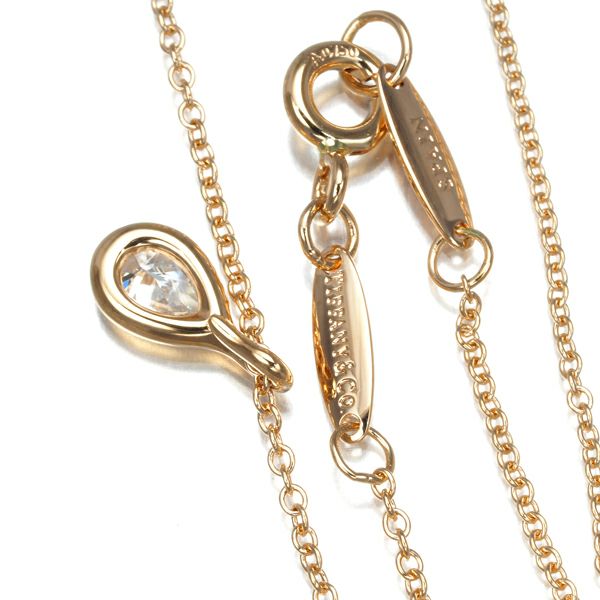 ティファニー ネックレス ダイヤ 0.17ct バイザヤード ペアシェイプ K18PG 