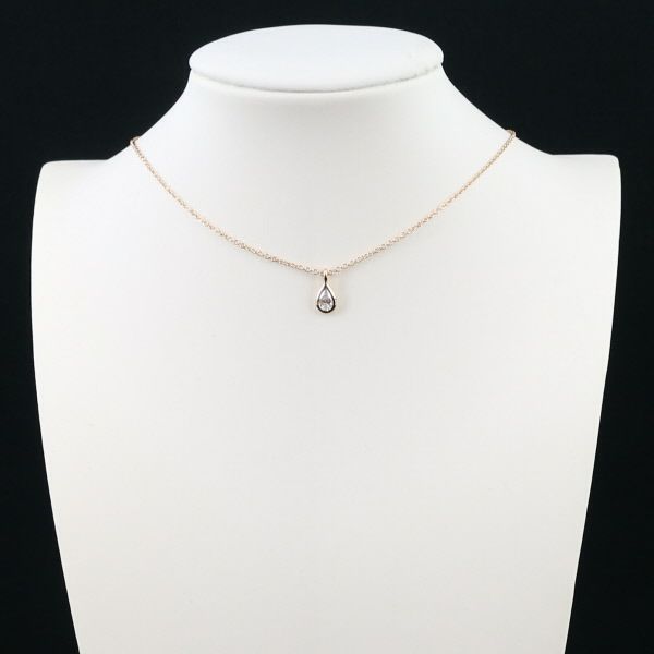 ティファニー ネックレス ダイヤ 0.17ct バイザヤード ペアシェイプ K18PG 