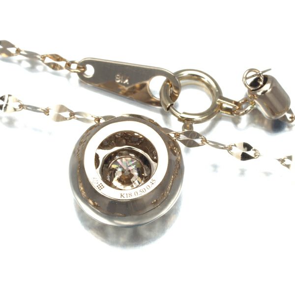 カシケイ ネックレス ダイヤ 0.50ct/0.45ct エステール ロング K18BG 