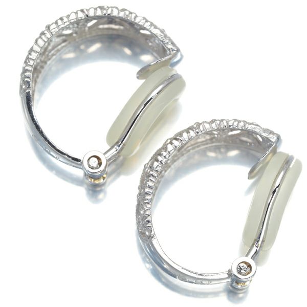 チセー イヤリング ダイヤ 0.06ct/0.06ct フープ 透かし Pt900/K18WG 