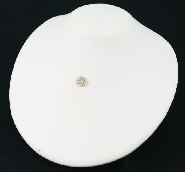 ダイヤ 0.35ct/0.15ct ミルグレイン サークル  ペンダントトップ K18YG 