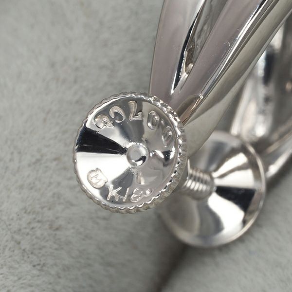 ミキモト イヤリング ダイヤ 0.07ct/0.07ct  フープ K18WG 
