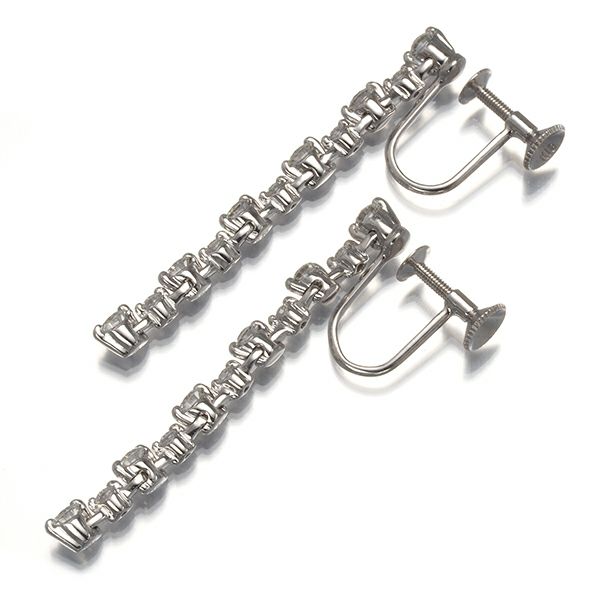 ミキモト イヤリング ダイヤ 0.50ct/0.50ct  揺れる Pt950/K18WG