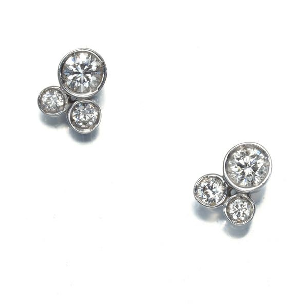 ポンテヴェキオ ピアス ダイヤ 0.10ct/0.10ct K18WG 