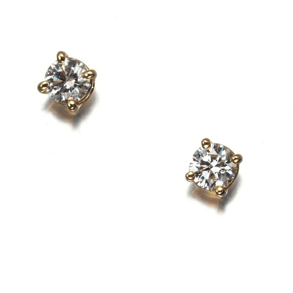 ティファニー ピアス ダイヤ 0.11ct/0.11ct程 ソリティア K18PG 