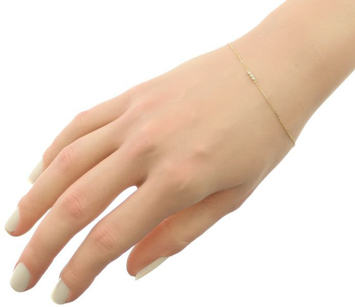 アーカー ブレスレット ダイヤ 0.02ct アミュレット  K18YG 