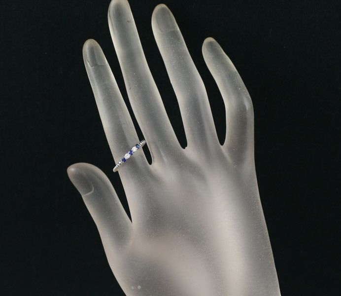 サファイア 0.12ct  ダイヤ 0.07ct  リング Pt900 