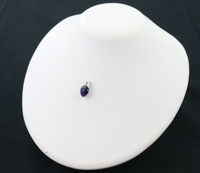 タサキ ペンダントトップ アメジスト ダイヤ 0.06ct   K18WG 