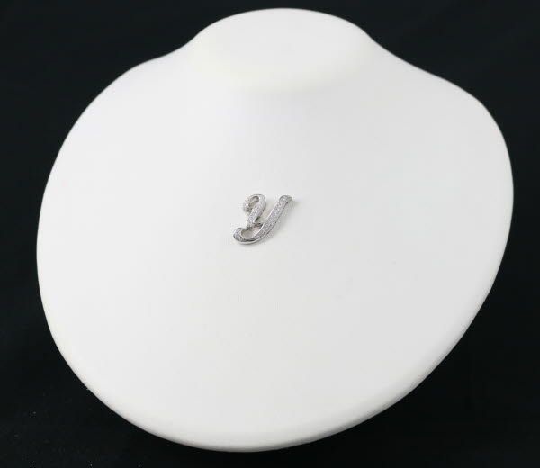 ゆきざき ペンダントトップ ダイヤ 0.42ct アルファ イニシャル アルファベット Y K18WG 