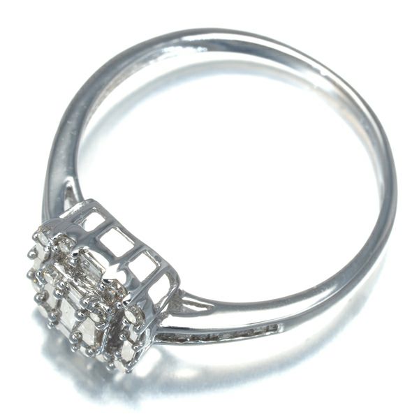 ダイヤ 0.30ct 2種カット  リング K18WG 
