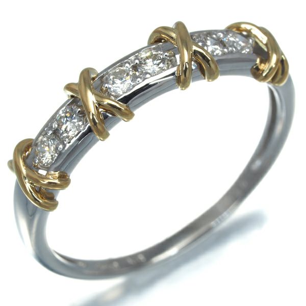 ダイヤ 0.20ct コンビカラー  リング Pt950/K18YG 