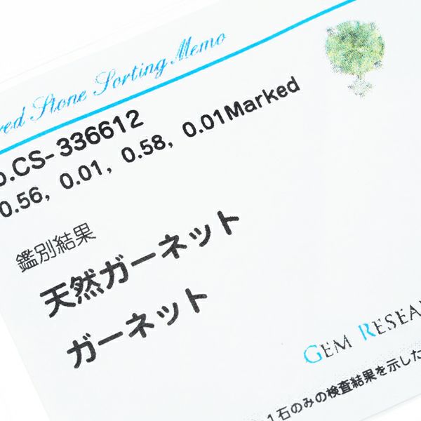 デマントイドガーネット 0.56ct/0.58ct ダイヤ ピアス K18WG ソーティング