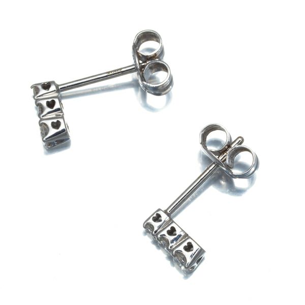 ダイヤ 0.07ct/0.07ct 3P ピアス K18WG 