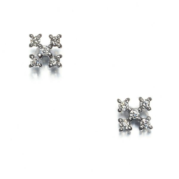 ミキモトペルリータ ピアス ダイヤ 0.02ct/0.02ct  クロス K18WG 
