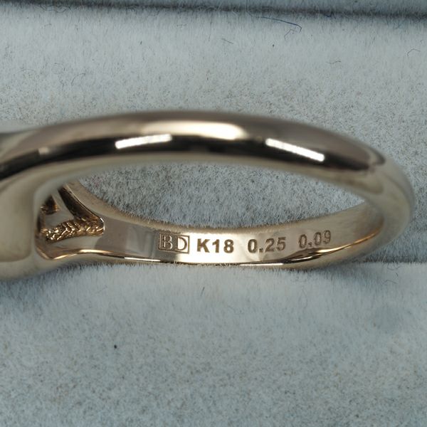 カシケイ リング ダイヤ 0.25ct/0.09ct モア 12号 K18BG 