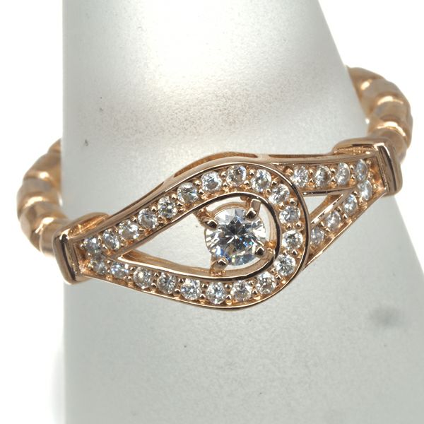 ダイヤ 0.27ct フリーサイズ  リング K18PG/ワイヤー 