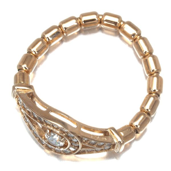 ダイヤ 0.27ct フリーサイズ  リング K18PG/ワイヤー 