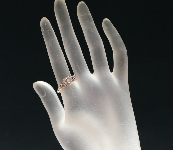 ダイヤ 0.27ct フリーサイズ  リング K18PG/ワイヤー 