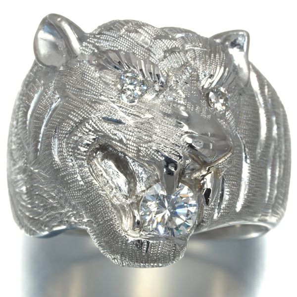 ダイヤ 0.48ct アニマル  トラ　タイガー リング 50ｇ　Pt900 