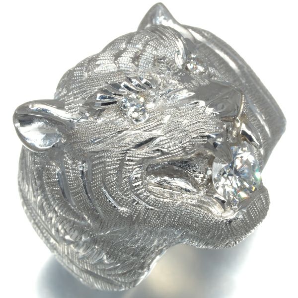 ダイヤ 0.48ct アニマル  トラ　タイガー リング 50ｇ　Pt900 