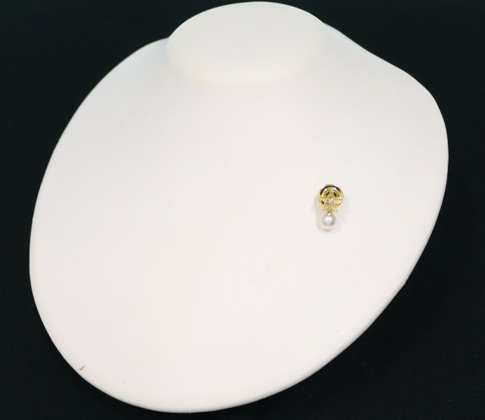 ミキモト ブローチ パール アコヤ真珠 7.2mm ダイヤ  スター ピン K18YG/合金 