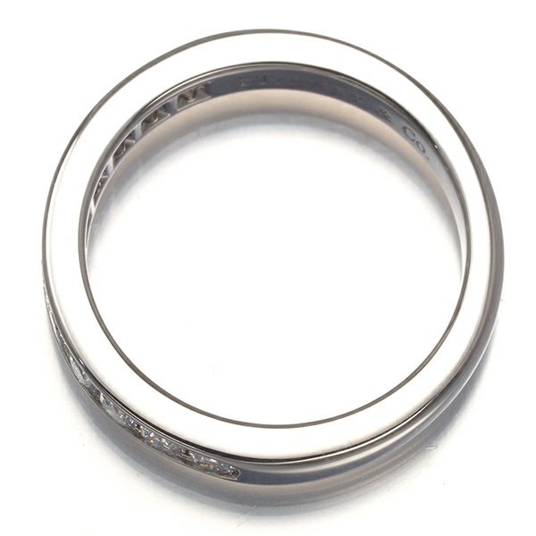 ティファニー リング ダイヤ ウェディングバンド チャネルセッティング ハーフ 3mm 9号 Pt950 