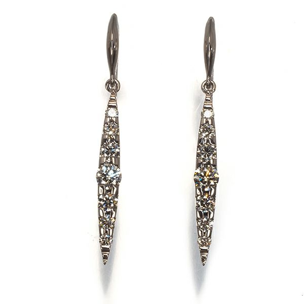 カシケイ ピアス ブラウンダイヤ 0.48ct ネイキッド フック K18BG 