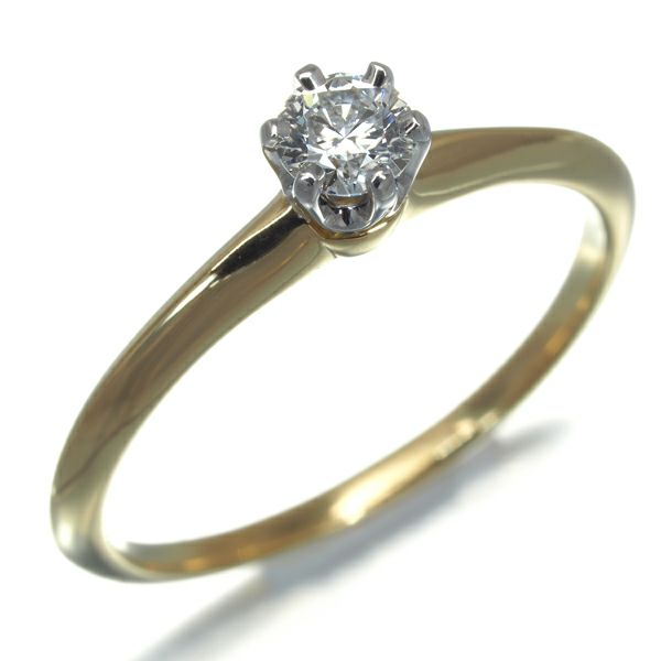 ティファニー リング ダイヤ 0.22ct F VS1 EX ソリティア 12号 K18YG/Pt950 鑑定書