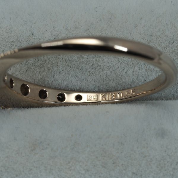 カシケイ リング ダイヤ 0.55ct ネイキッド 12号 K18BG 