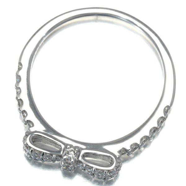 ポンテヴェキオ リング ダイヤ 0.32ct  リボン 11号 K18WG 