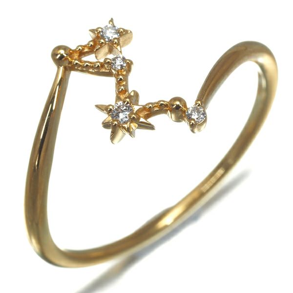 スタージュエリー リング ダイヤ 0.03ct  星座 17号 K18YG 