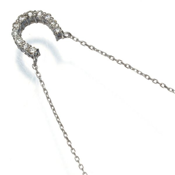 ダイヤ 0.11ct  ホースシュー ネックレス Pt900/Pt850 