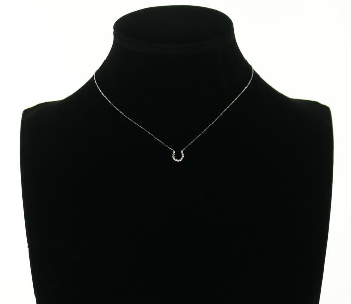ダイヤ 0.11ct  ホースシュー ネックレス Pt900/Pt850 