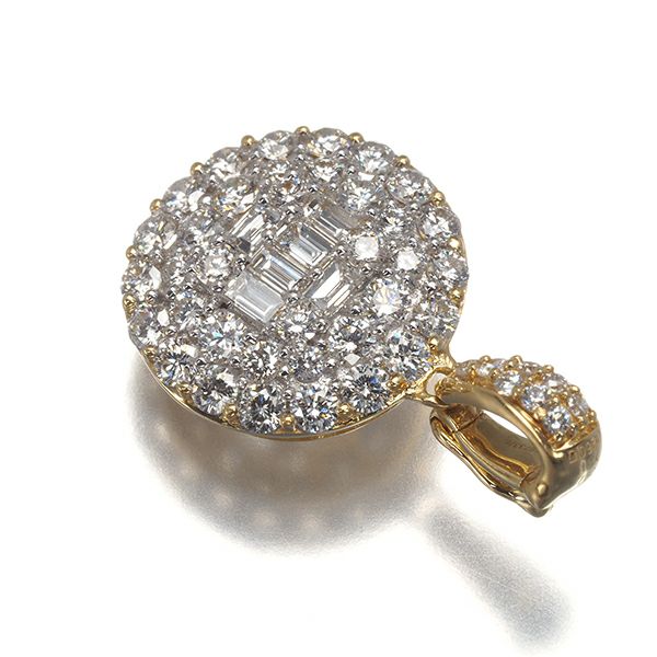 ダイヤ 0.980ct サークル  ペンダントトップ K18WG/YG 