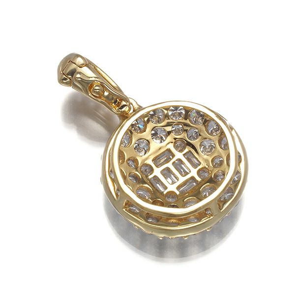ダイヤ 0.980ct サークル  ペンダントトップ K18WG/YG 