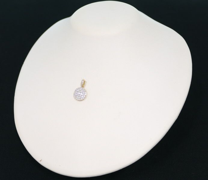 ダイヤ 0.980ct サークル  ペンダントトップ K18WG/YG 