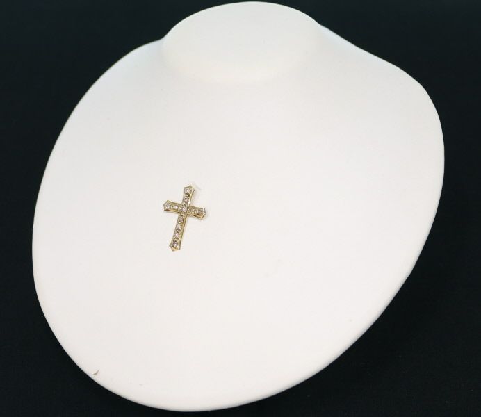 ブラウンダイヤ 0.50ct クロス  ペンダントトップ K18YG 
