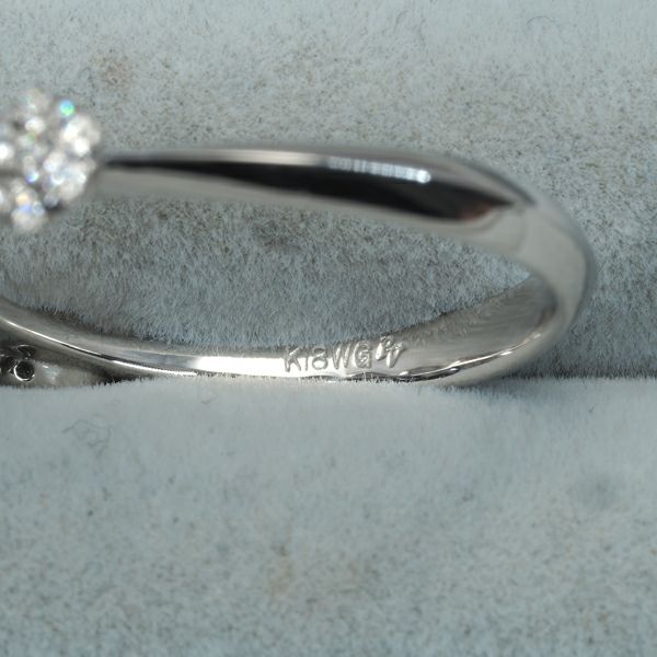 ポンテヴェキオ リング ダイヤ 0.45ct  フラワー 11.5号 K18WG 