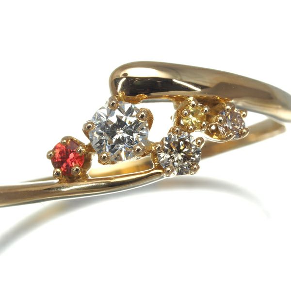フェスタリア リング ダイヤ 0.152ct サファイア  Wish upon a star 19号 K18YG 